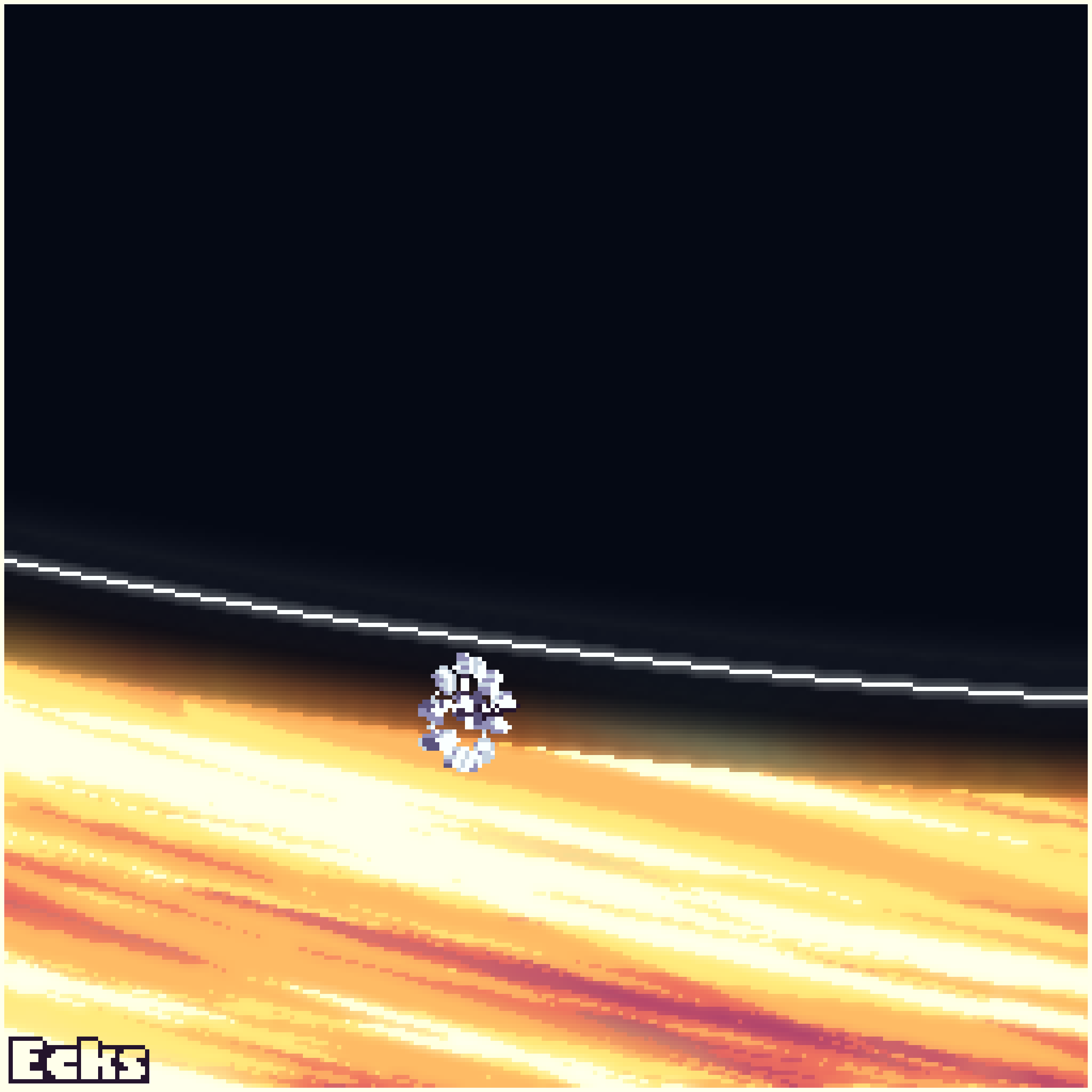 The endurance, from the movie Interstellar, flying past the supermassive black hole 'Gargantua'