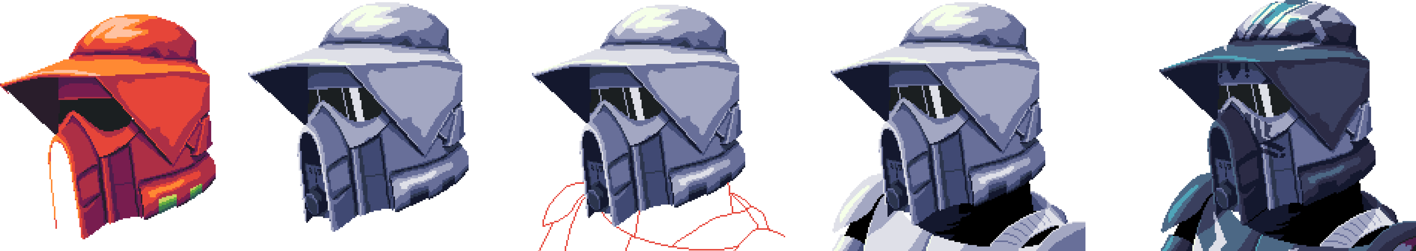 The process of making Kodokun's helmet